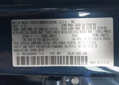 2024 Mazda Cx-50 2.5 S Premium Plus z USA, uszkodzony, nr VIN 7MMVABEM4RN177144